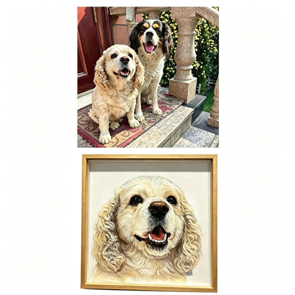 Custom 3D Multi-Layer Acrylic Pet Portrait Frame — Hand-Painted Layered Dog & Cat Art Display