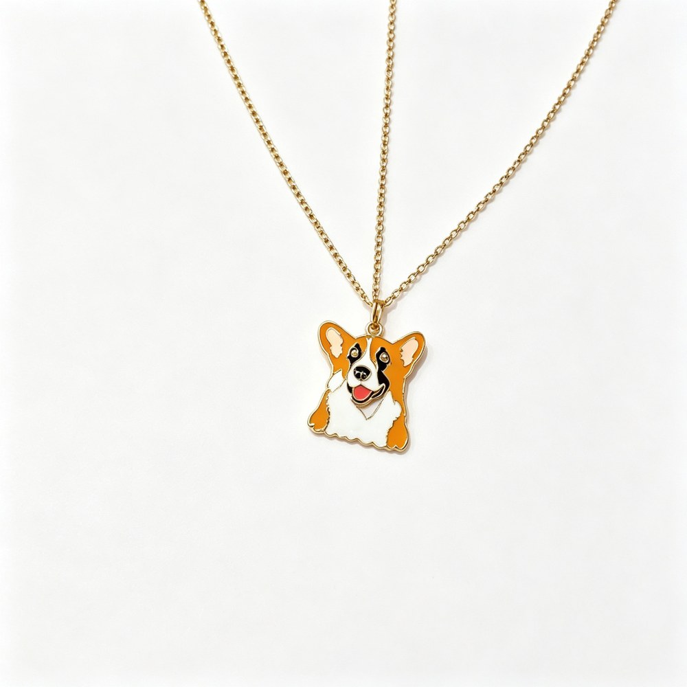 Custom Pet Enamel Necklace & Charm Bracelet — Handmade Cartoon Dog & Cat Portrait Jewelry Gift