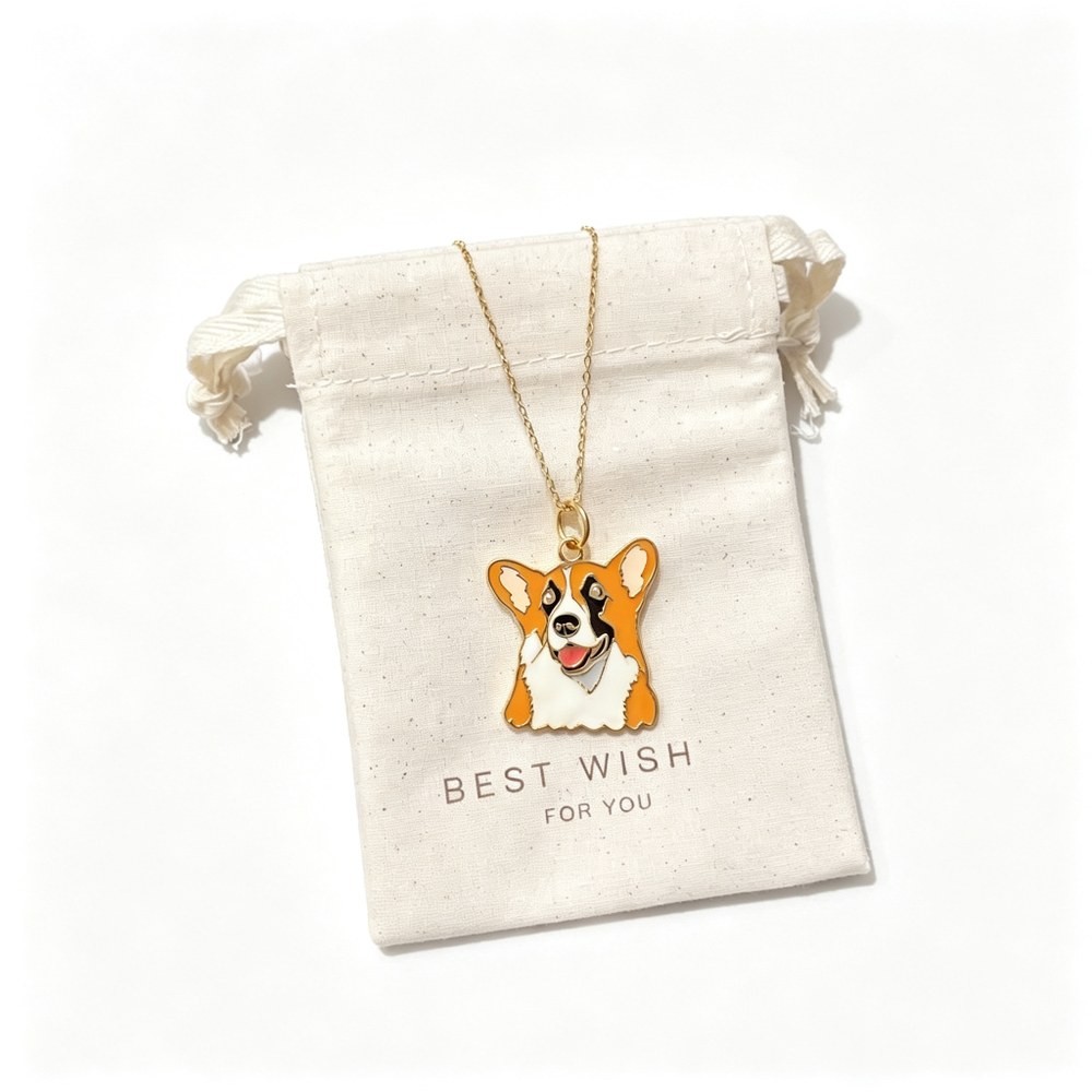 Custom Pet Enamel Necklace & Charm Bracelet — Handmade Cartoon Dog & Cat Portrait Jewelry Gift