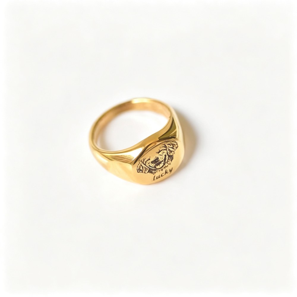 Custom Pet Portrait Ring — Personalized Dog & Cat Head Ring, Hand-Engraved Copper Jewelry, Gift for Pet Lovers