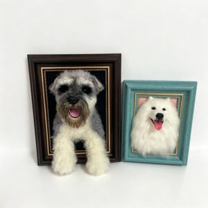 Custom Wool Felt 3D Pet Portrait Frame — Handmade Realistic Dog & Cat Sculpture, Permanent Memorial Keepsake